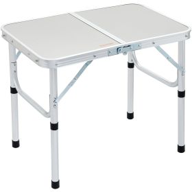 VEVOR Folding Camping Table, Adjustable Height Outdoor Portable Side Tables, Lightweight Fold Up Table, Aluminum & MDF Ultra Compact Work Table