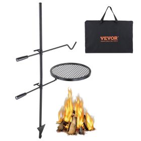 VEVOR Swivel Campfire Grill, Fire Pit Grill Grate over Fire Pits, Heavy Duty Steel Grill Grates, 360Â° Adjustable Open Fire Outdoor Cooking Equipment (Baking Tray Shape: Round)